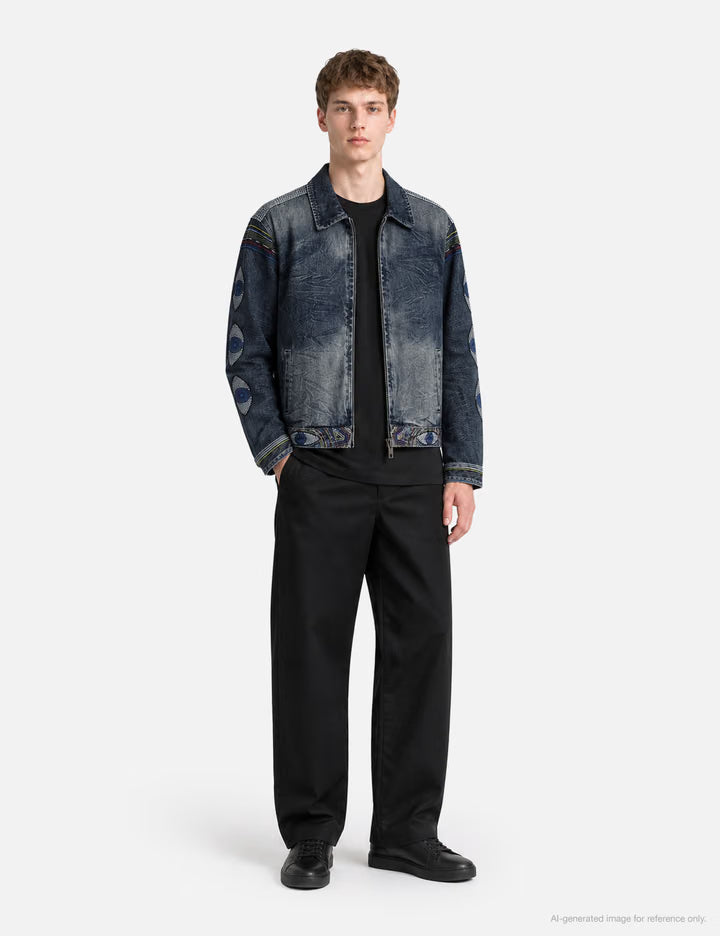 Gemstone Eye Embroidery Jean Jacket