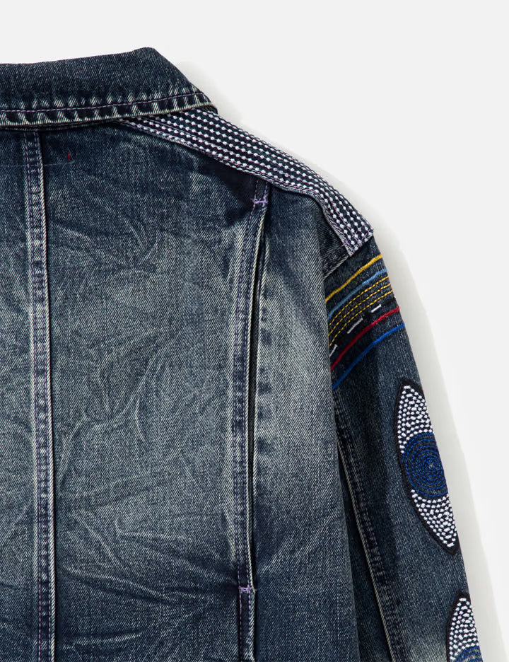 Gemstone Eye Embroidery Jean Jacket