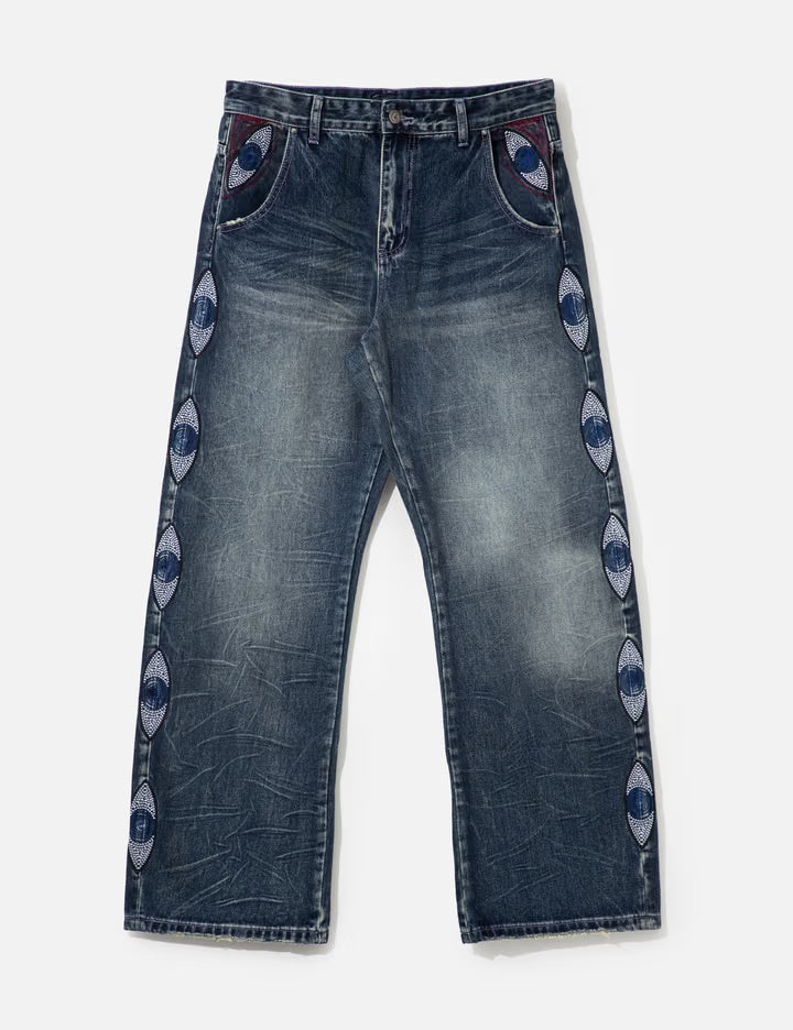 Gemstone Eye Embroidery Jean