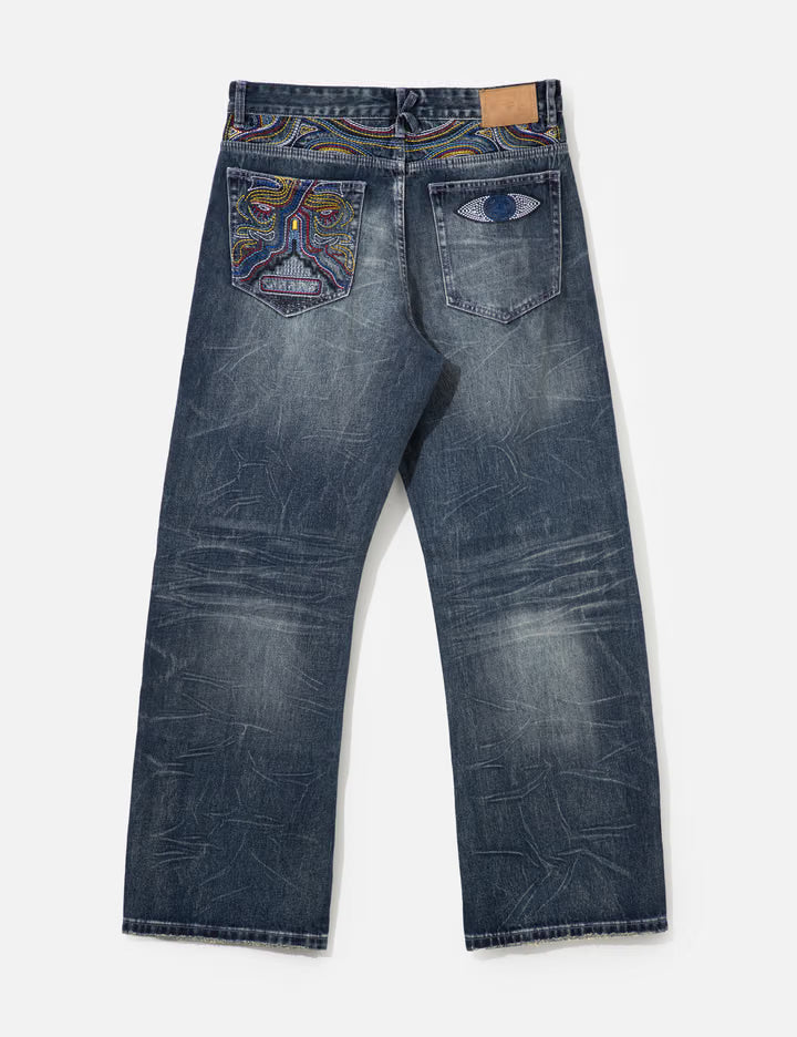 Gemstone Eye Embroidery Jean