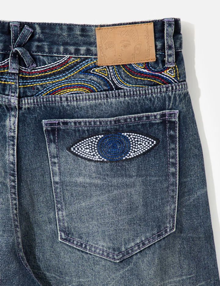 Gemstone Eye Embroidery Jean