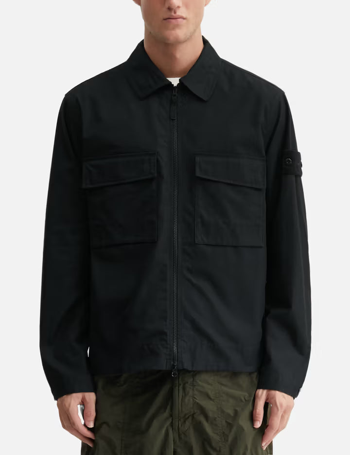 Ghost Cotton Canvas Zip-Up Shirt