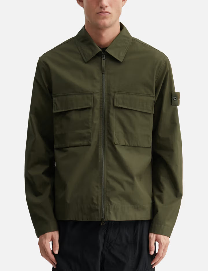 Ghost Cotton Canvas Zip-Up Shirt