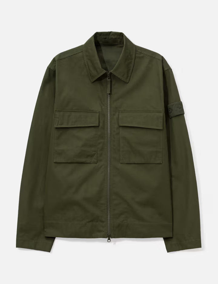 Ghost Cotton Canvas Zip-Up Shirt
