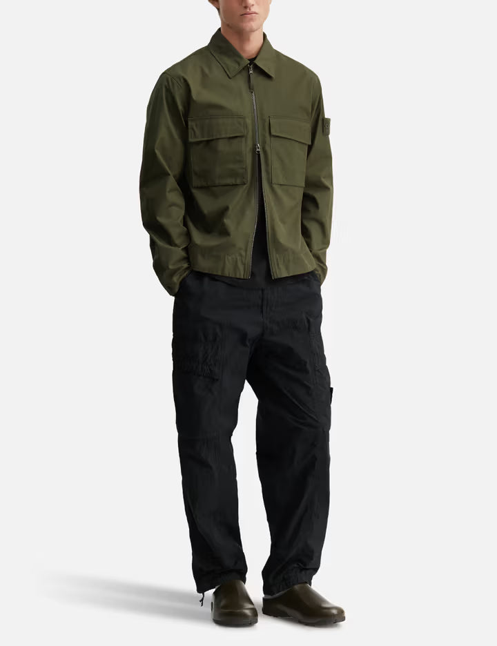 Ghost Cotton Canvas Zip-Up Shirt