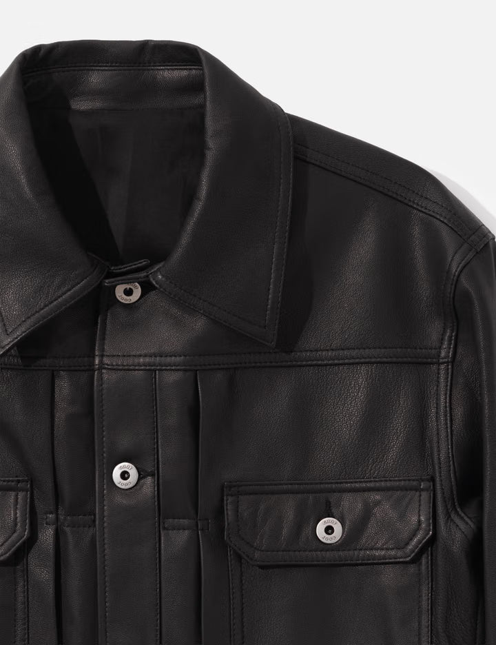 Goat Skin Pocket Trucket Jacket