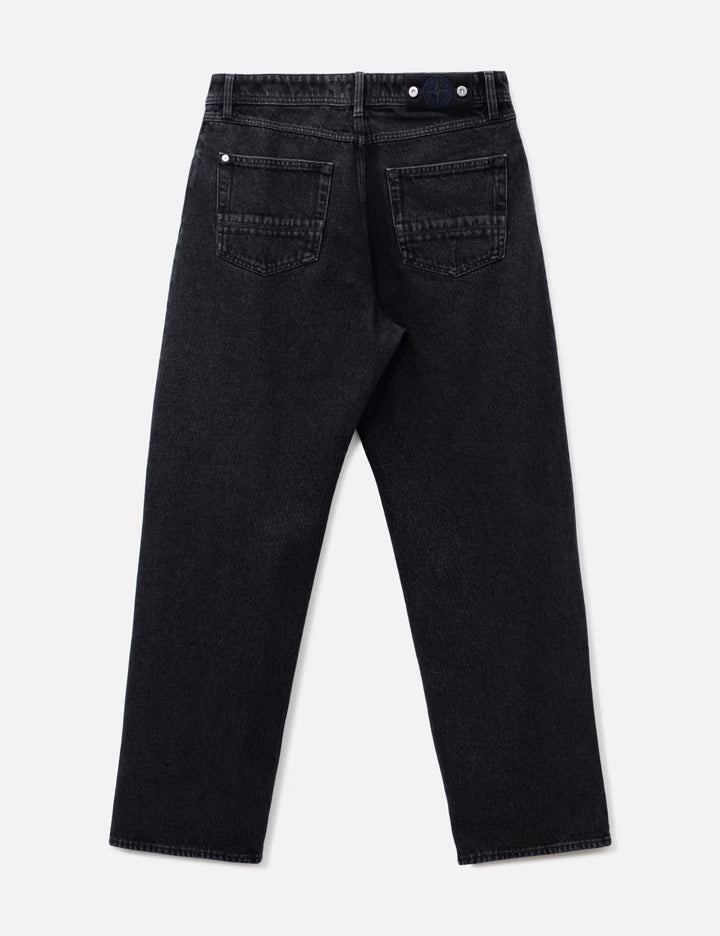 Grainy Wash Loose Denim Jeans