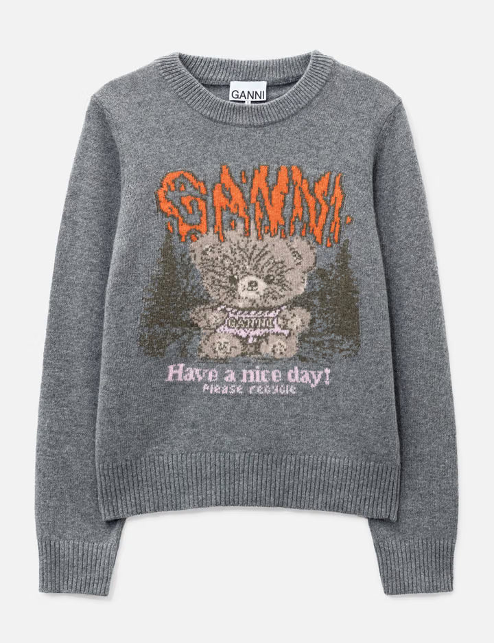 Graphic Wool Sweater Teddy
