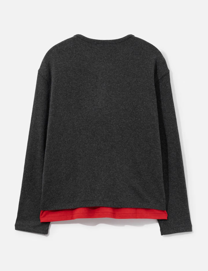Hairy Henley Neck Layered T-Shirt