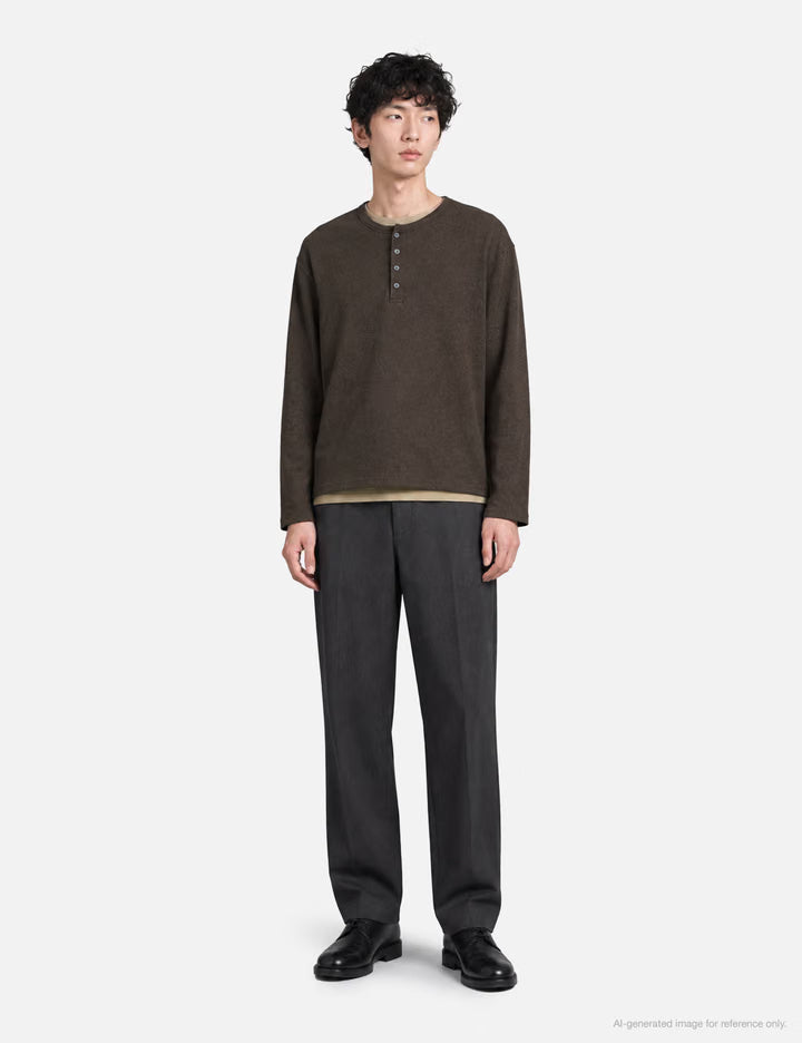 Hairy Henley Neck Layered T-Shirt