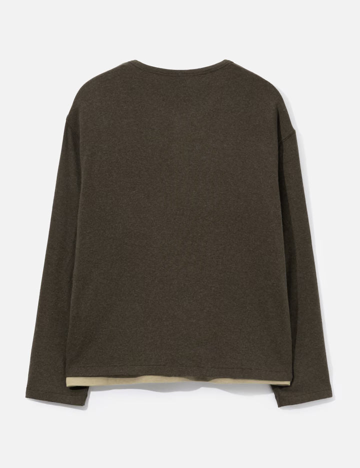 Hairy Henley Neck Layered T-Shirt