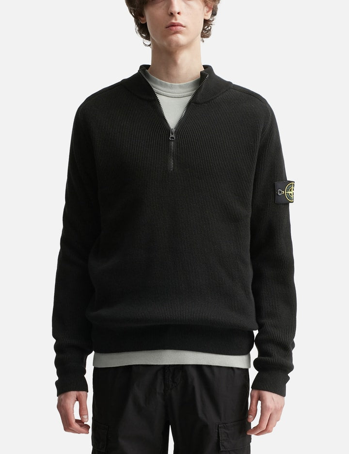 Half Zip Waffle Knit
