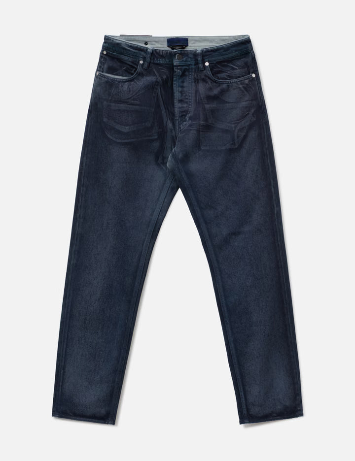 Hand Sprayed Reflective Straight Denim Jeans