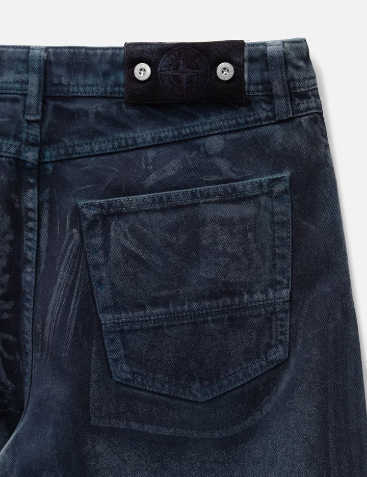 Hand Sprayed Reflective Straight Denim Jeans