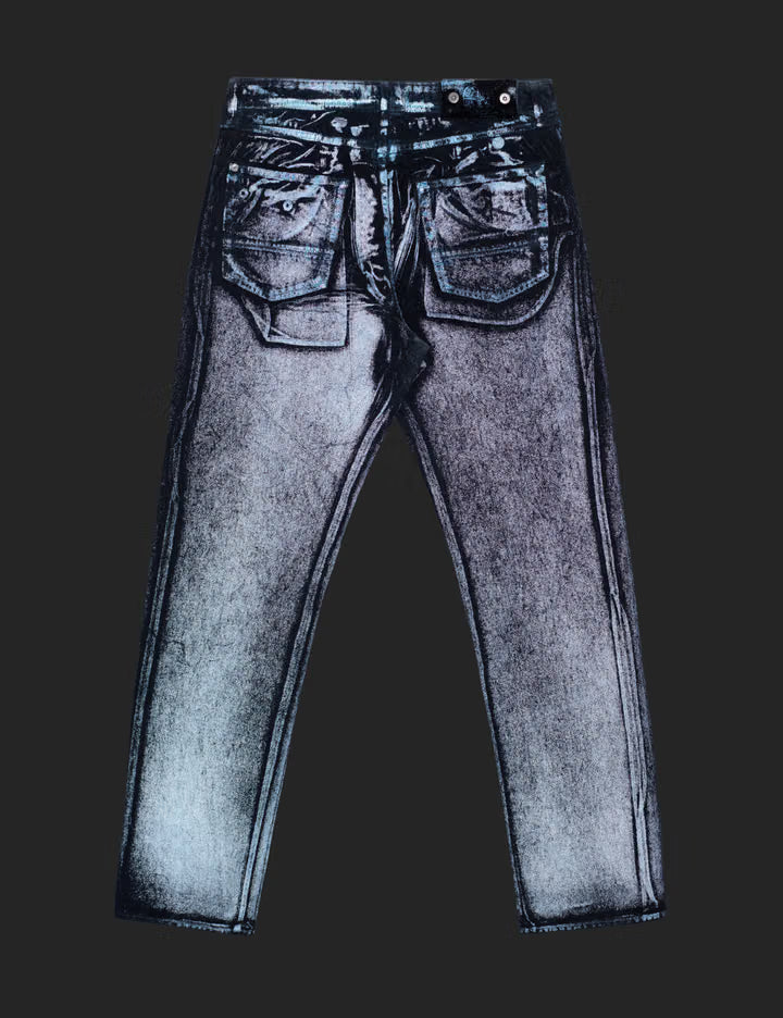Hand Sprayed Reflective Straight Denim Jeans