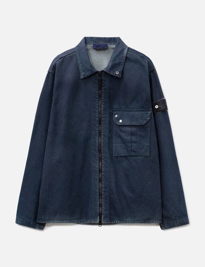 Hand Sprayed Reflective Zip-Up Overshirt
