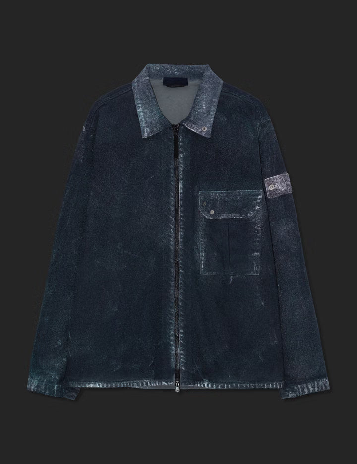 Hand Sprayed Reflective Zip-Up Overshirt