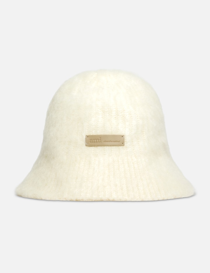 White Mohair Ami Bucket Hat