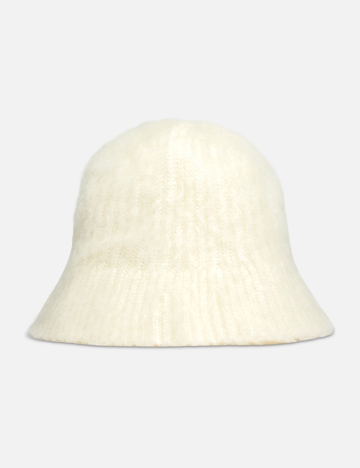 White Mohair Ami Bucket Hat