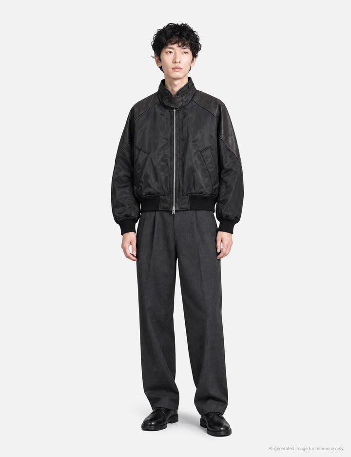 Highneck Shearling Mixed MA-1 Jumper