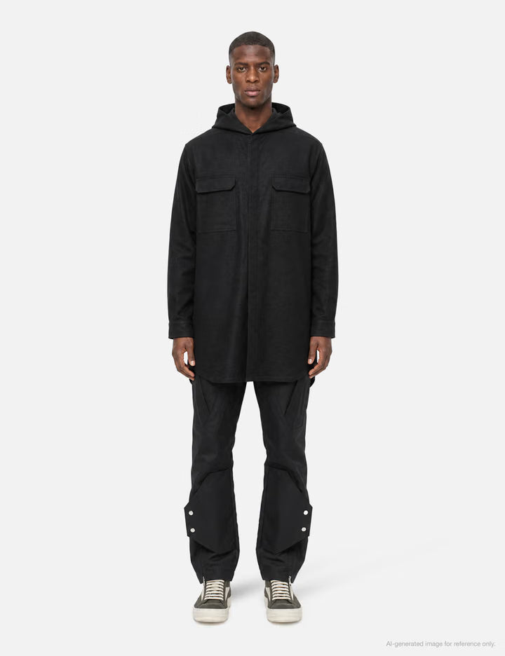 Hooded Outershirt In Ramie Moleskin