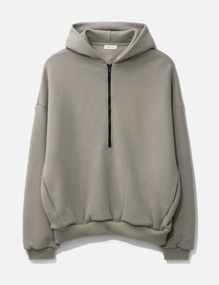 Cotton Cashmere Fleece Half Zip Hoodie