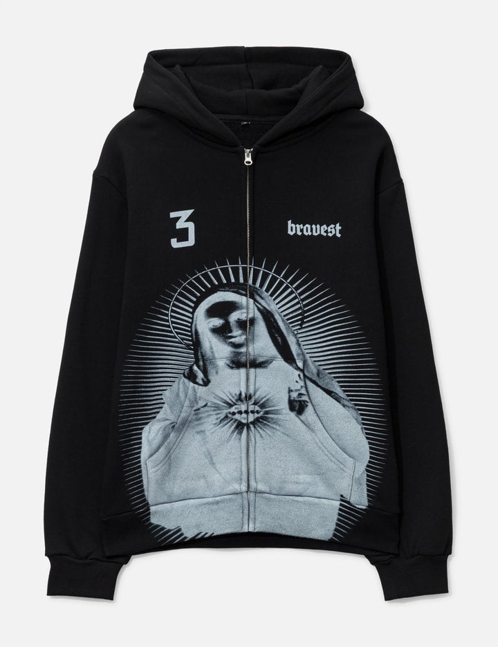 Black Mary Zip Up Hoodie
