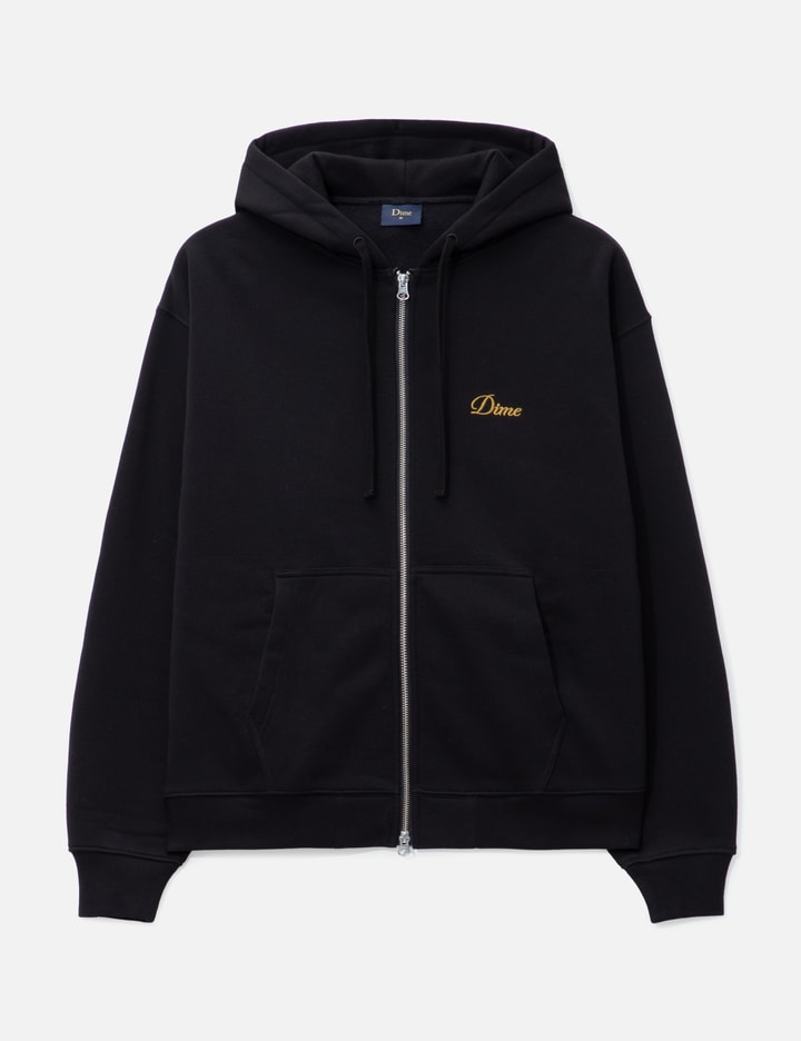 Cursive Small Logo Zip-Hoodie