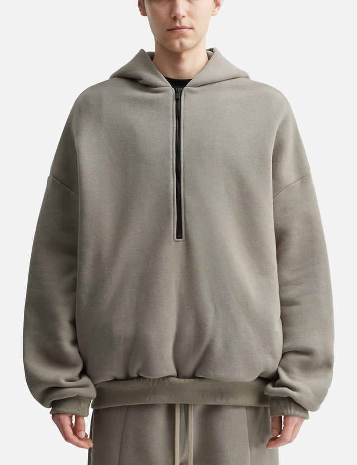 Cotton Cashmere Fleece Half Zip Hoodie