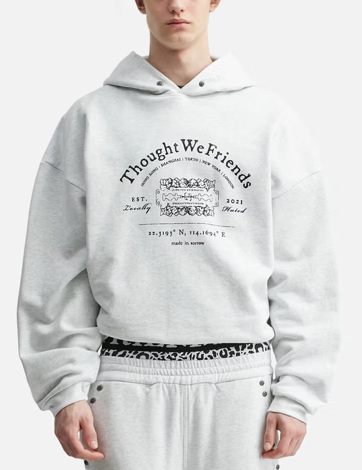 "Leon" Grey Studded Hoodie