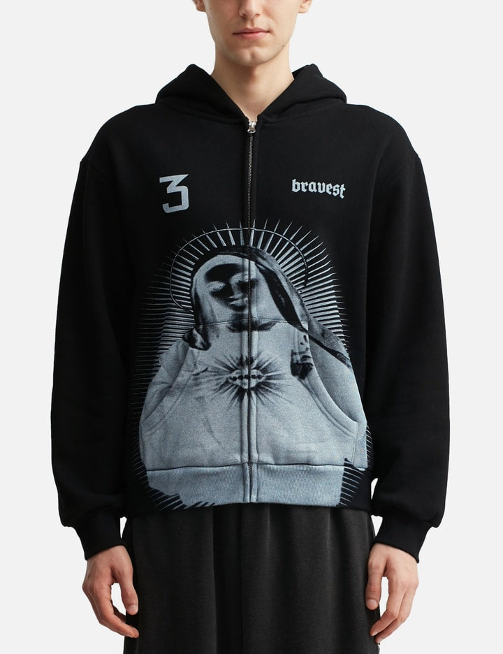 Black Mary Zip Up Hoodie