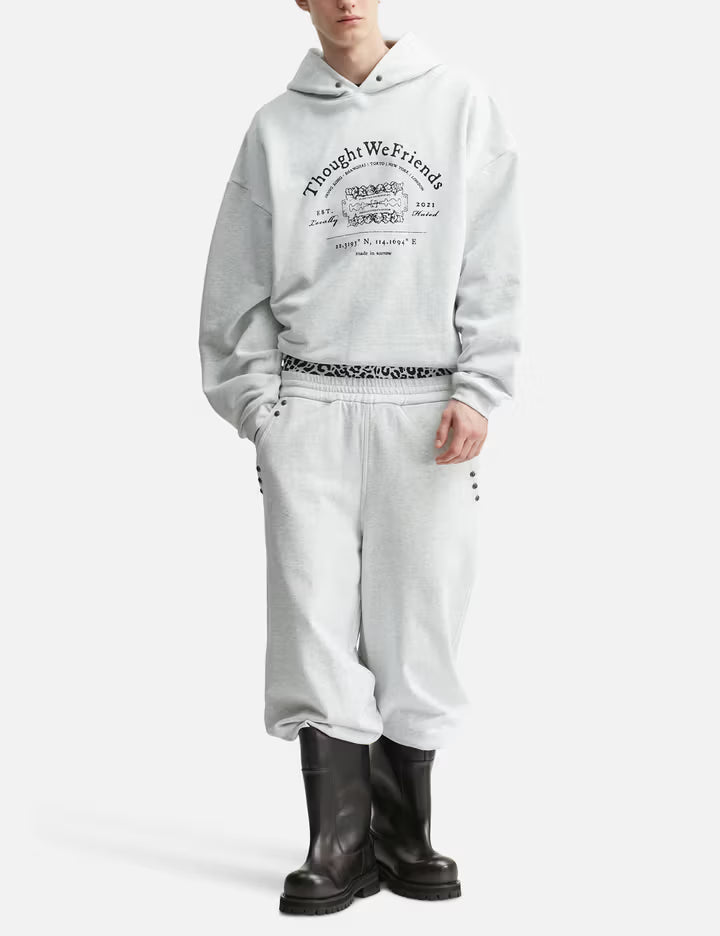 "Leon" Grey Studded Hoodie