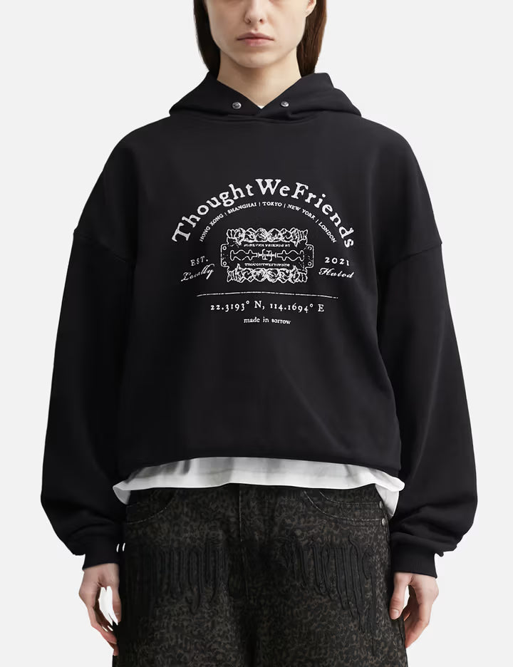 "Andy" Black Studded Hoodie
