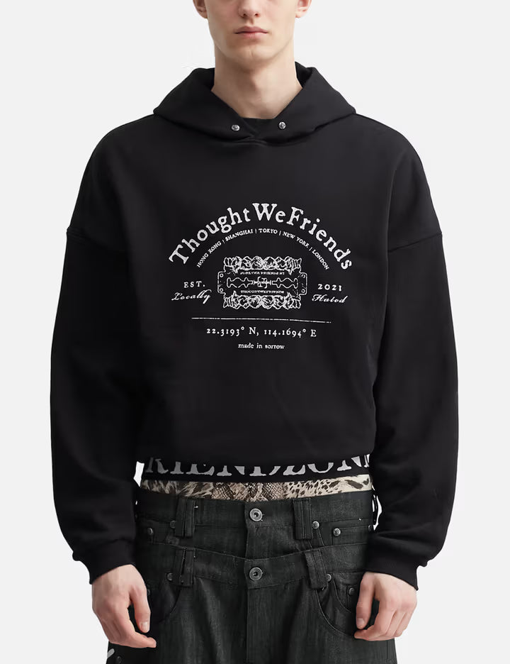 "Andy" Black Studded Hoodie