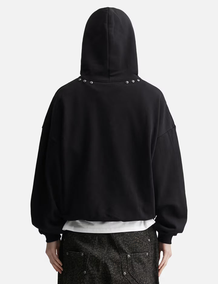 "Andy" Black Studded Hoodie