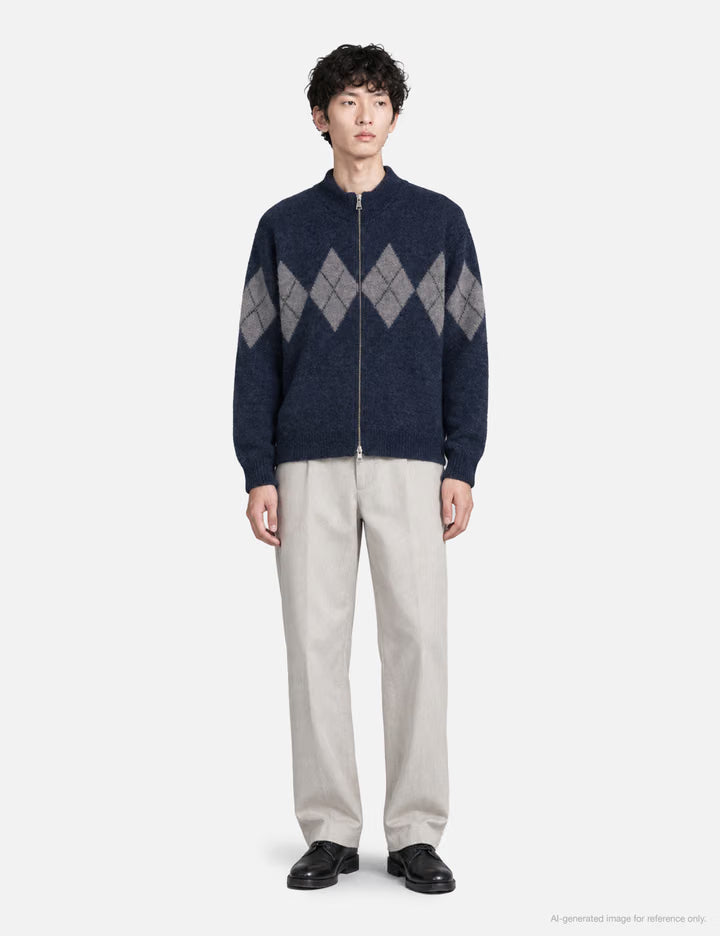 Inside Out Argyle Zip-Up