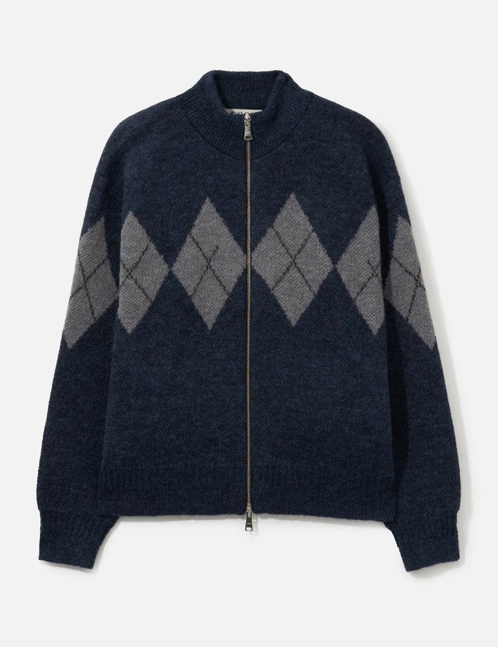 Inside Out Argyle Zip-Up