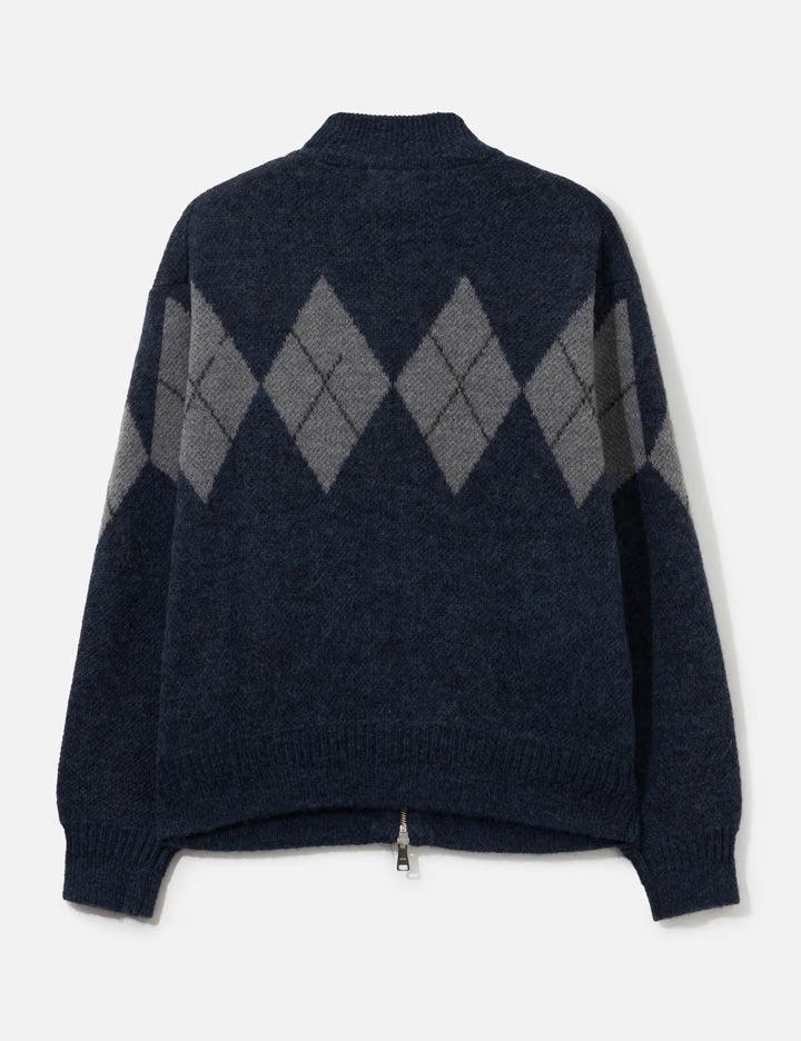 Inside Out Argyle Zip-Up