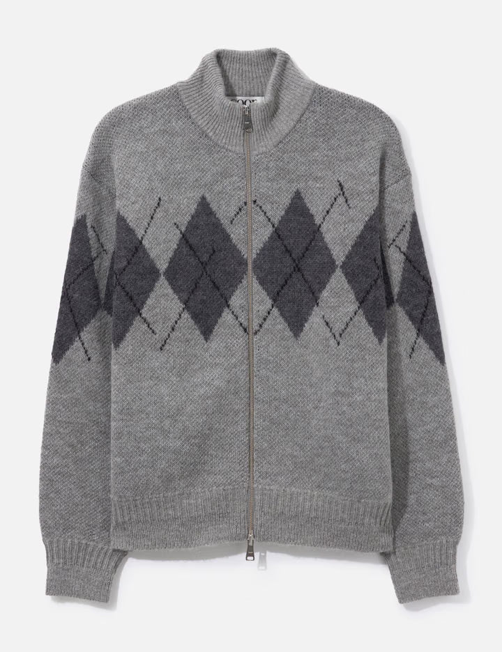 Inside Out Argyle Zip-Up