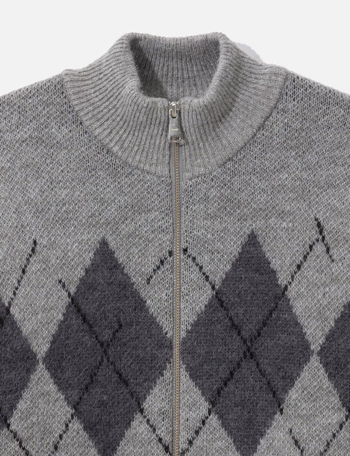 Inside Out Argyle Zip-Up