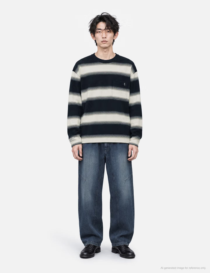 Ivory Striped Long-Sleeve T-Shirt