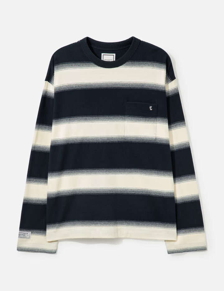 Ivory Striped Long-Sleeve T-Shirt