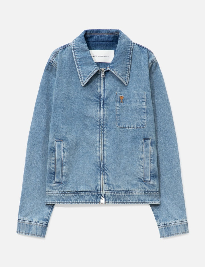 Contrasted Ami de Coeur Zipped Jacket