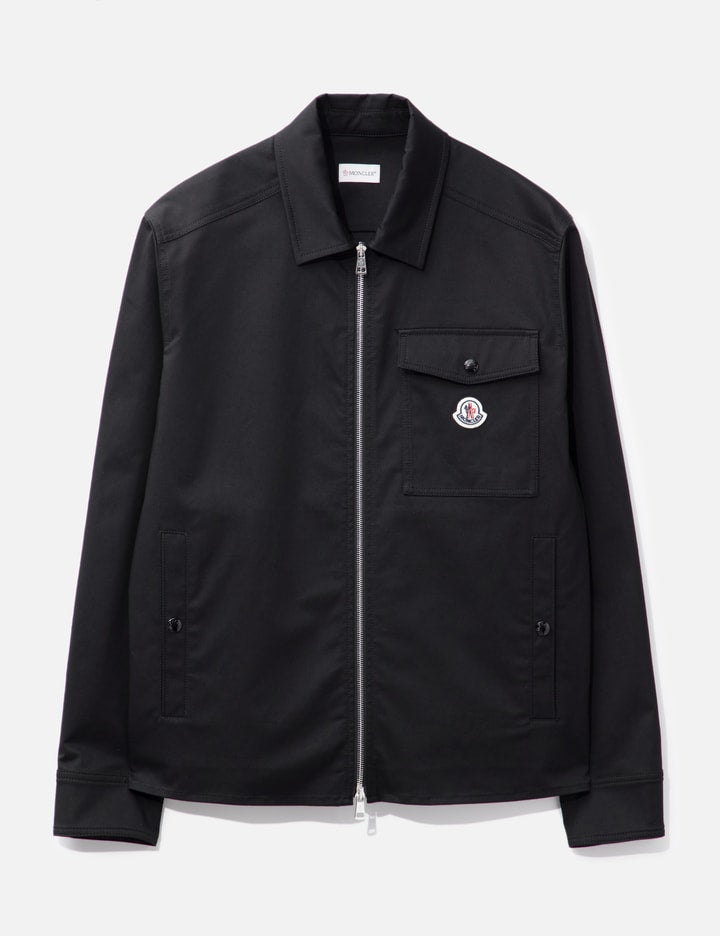 Cotton Gabardine Zip-Up Shirt Jacket