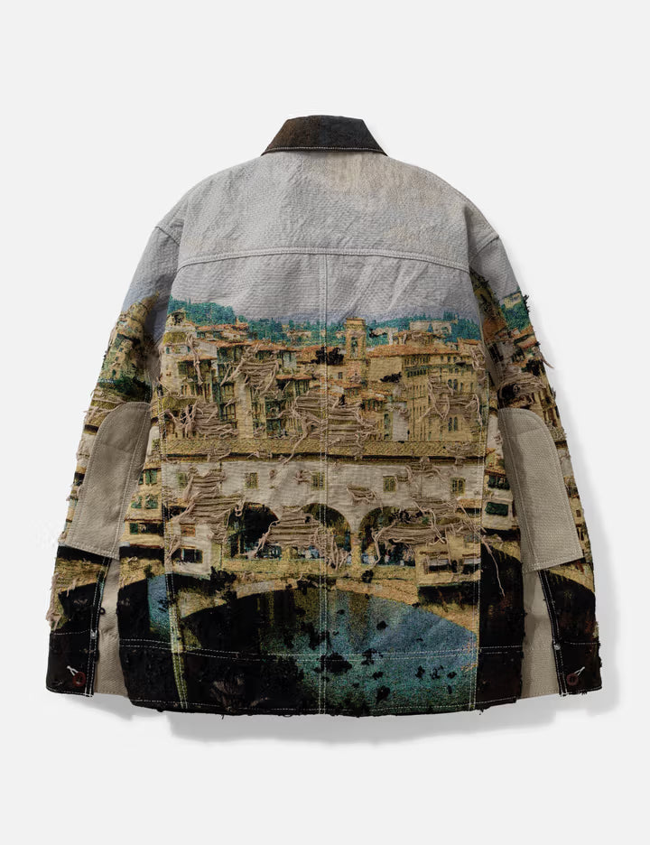 Gobelin Weave Button Up Blouson