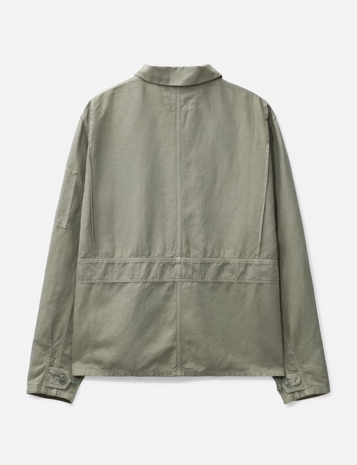 Cotton-Linen Blend Full Zip Overshirt