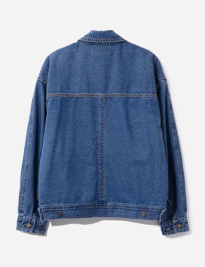 Asymmetric Vertical Denim Trucker Jacket