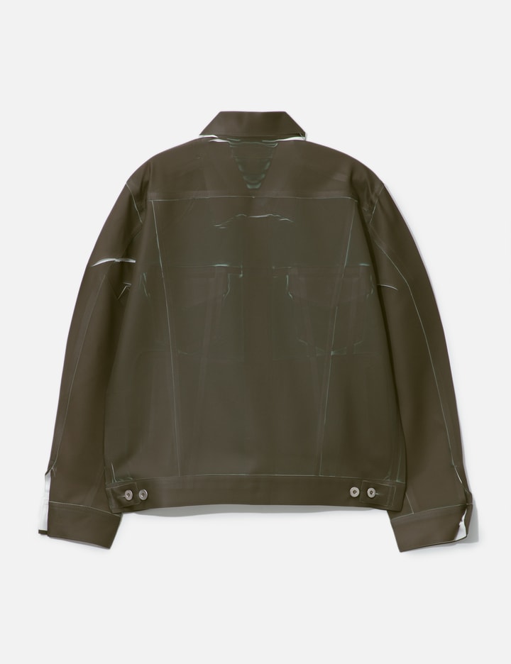 Ink Printed White Trucker Jacket