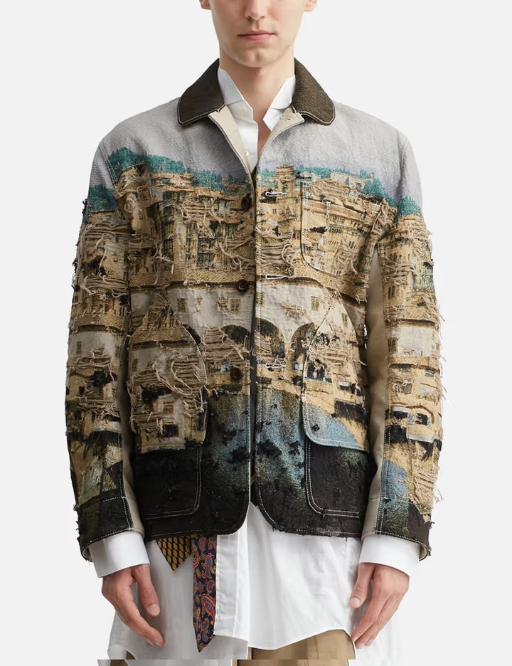 Gobelin Weave Button Up Blouson
