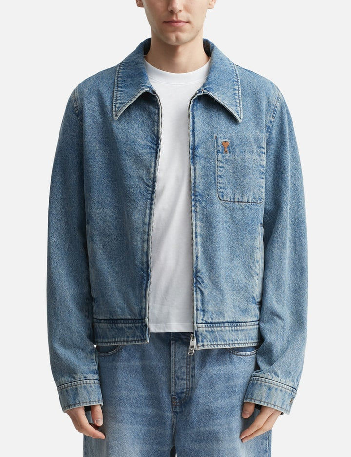 Contrasted Ami de Coeur Zipped Jacket